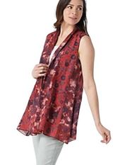 LOGO by Lori Goldstein  QVC Woven Tie-Dye Vest w/ Cotton Panels