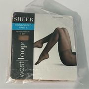 West Loop Sheer Pantyhose 1 Pair Reinforced Toe Classic Nylon Size A Nude