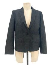 Dries Van Noten Black Geometric Print Woven Blazer Jacket Size 38 US 6