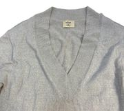 Aritzia Wilfred Devry Merino Wool Oversized V-Neck Sweater Light Grey