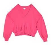 NWT  V Neck Sweater in Pink Magenta