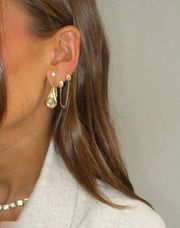 Pear Crystal Hoop Earring