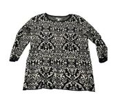 DANA BUCHMAN Black & White Beaded Sweater Size small 3/4 Sleeve sweater patterne