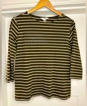 Christopher Banks green striped 3/4 sleeve t shirt - Large