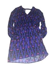 Amanda Uprichard Silk Purple Neon "Aztec" Print Dress
Large