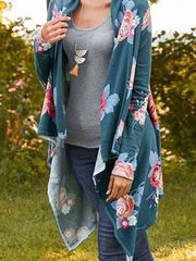 Matilda Jane 'Cozy Days' Blue/Pink Floral Drape Cardigan