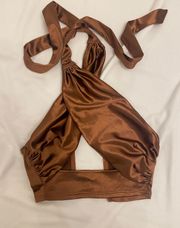 Wrap Silky Brown Top