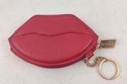 Pandora Authentic Red Lip Coin Purse Keychain Gold Tone