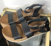 Patrizia black strap platform sandals size 7.5