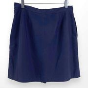 00s IZOD Vintage Blue Polyester Side Zip Mini Skirt