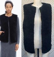 Madewell Black Faux Fur Shearling Fleece Vest