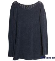 Rachel Zoe Navy Openwork Sweater Size XL