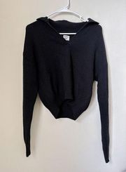 Aritzia Sunday Best Knitted Collared Sweater in Black, Size XS