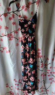 NWT New With Tags Candie's Black Floral Maxi Dress Size XS