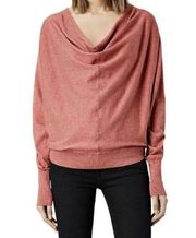 AllSaints Elgar Cowl Neck Pink Sweater, Size 8