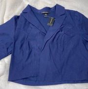 NWT Ashley Stewart Blue Crop Blazer 