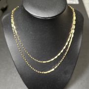 18k GF Paper Clip Link Necklace 18”