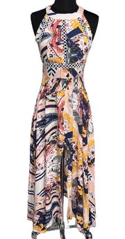 Women’s  Endless Summer Halter Neck Sleeveless Printed Maxi Dress