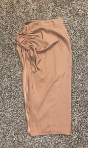 Brown Midi Skirt With Slit