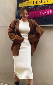 YesStyle LipHop Oversized Cardigan in Brown