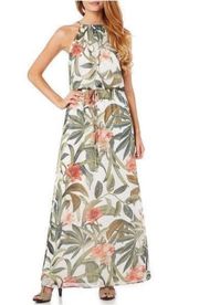 Tropical Halter Maxi Dress