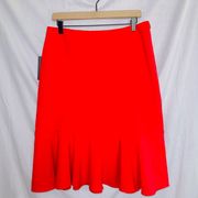 Worthington NWT Red High Waisted A-line Knee Length Skirt size 10