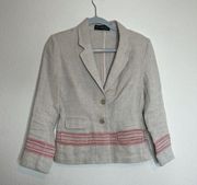 Peruvian connection linen blazer