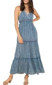 NEW Raga Anthropologie Embroidered Maxi Halter Dress Size Small