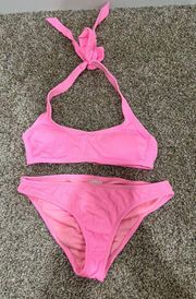 Pink Halter Bikini