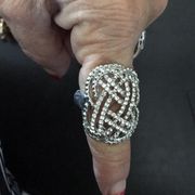 New Bagley Mischka Pave Crystals Ring Stretch