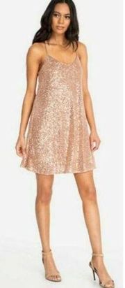 Johnny Was Jade Adnaro Rose Gold Sequin Swing Mini Dress Sz. L