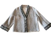 Alberto Makali Wool Blend Grey Crop Jacket size Medium