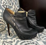 Heeled Black Leather Boots