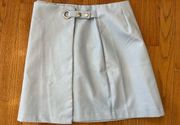 Francesca's Faux Leather Powder Blue Mini Skirt Zip Closure Small New