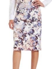 floral pencil straight skirt