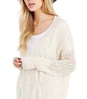 Urban Outfitters Kimchi Blue Oversized Lightweight Cableknit Sweater Ivory Sz S