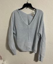 Women’s Chenille Fuzzy Soft Light Blue Sweater