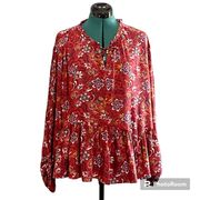 Time and Tru Blouse Women’s XL (16-18) LS Recycled Polyester (137)