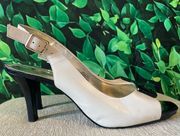 Ann Klein Sling Back Peep Toe Pumps