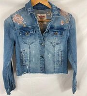 Mossimo Supply Co Embroidered Floral Jean Jacket XS