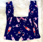 Charlotte Russe Pink and Blue Wine and Star Print Pajama Joggers