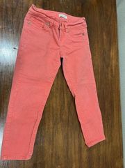 Seven Jeans Women 27 Coral Skinny Boho Preppy