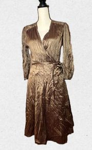 CALYPSO CHRISTIANE CELLE
BRONZE SILK SIGNATURE WRAP
DRESS SZ M