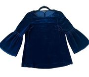 LAFAYETTE 148 New York navy velvet silk blend blouse xs