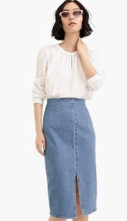 J. Crew denim skirt front slit