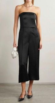 Vince Strapless Hammered-satin Jumpsuit - Black