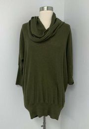 Anthropologie Between Me & You Womens Cowl Neck Sweater size S Wool Blend Green