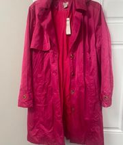 chico’s size 3 women’s medium size fit rain coat trench coat.