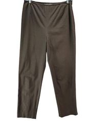 Lafayette 148 Pants Womens 6 Brown Straight High Rise Stretch Minimalist