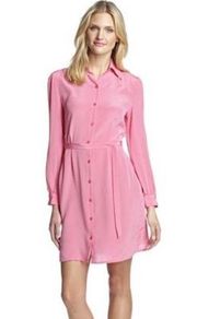 Luna by Josandra silk shirt dress pink